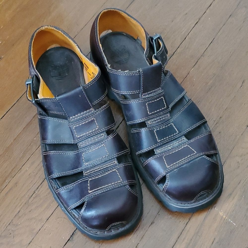 Timberland Black Leather Sandals